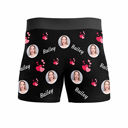 Custom Men's Boxer Briefs for Men I Love You Girlfriend Face Shorts Boyfriend Underwear Personalized Gift for Him3