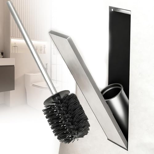 Atwynd Escobillero Empotrado y Nicho de Ducha, de Acero Inoxidable 304, Oculto, con Cierre Elástico, Diseño Invisible, para Reformas de Baños y Hoteles