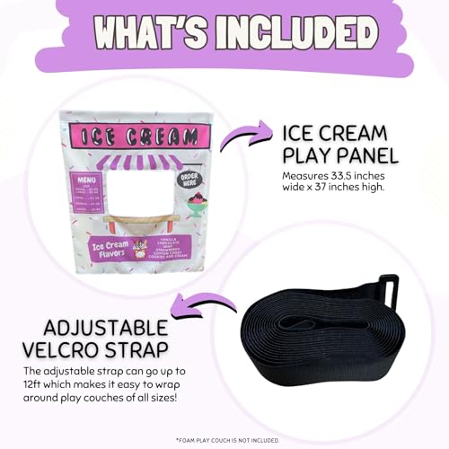 Image of Couch Swag Play Panel for Childrens Foam Sofa Kids Couch (Ice Cream Store)