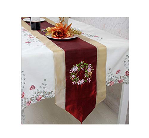 Chemin de table de Noël bicolore lin et coton décoration table