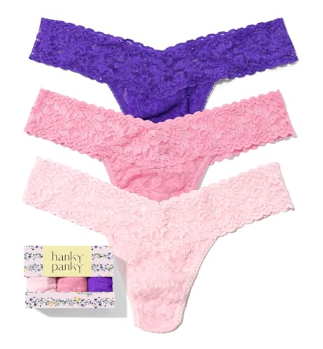 Image of hanky panky - Signature Lace Low Rise Thongs for Women | Lacy Lingerie Underwear | 3 or 5 pack