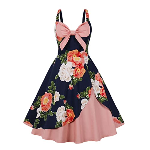 Image of Stripes 1950s Dresses for Women Vintage 50s 60s Retro Audrey Rockabilly Prom Halloween Cocktail Party Swing Homecoming Dress