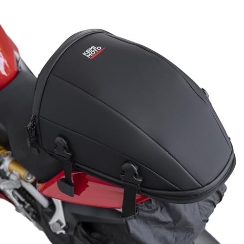 KEMIMOTO シートバッグバイク用 拡張機能あり10.5-12.5L シートカウル風 レザー レインカバー付き 耐久性 滑り止め スーパースポーツバイクに最適 CBR125R/250R/400R/650R/1000R/ninja250/z250/400