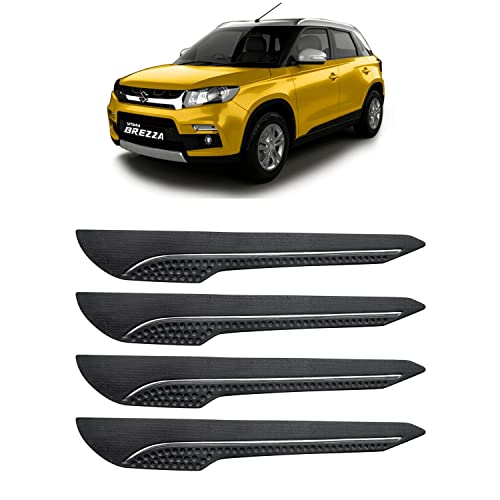Image of AOSIS-Car Bumper Protector /Bumper Guard for Maruti Suzuki Vitara Brezza with Single Chrome Stripe (4-Pcs)