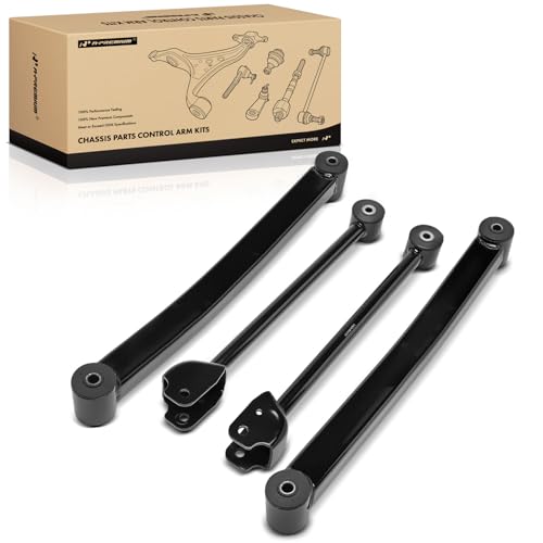 A-Premium Set of 4, Front Upper & Lower Control Arm Kit, with Bushing, Compatible with Jeep Wrangler 2007-2017, Wrangler JK 2018