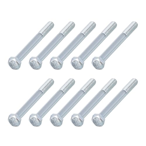 Image of METALLIXITY Hex Bolts (5 /16-18x3) 12Pcs, Carbon Steel Zinc Plated Partial Threaded, Coarse Thread UNC Hex Head Screw Bolt - for Furniture Repair, Silver