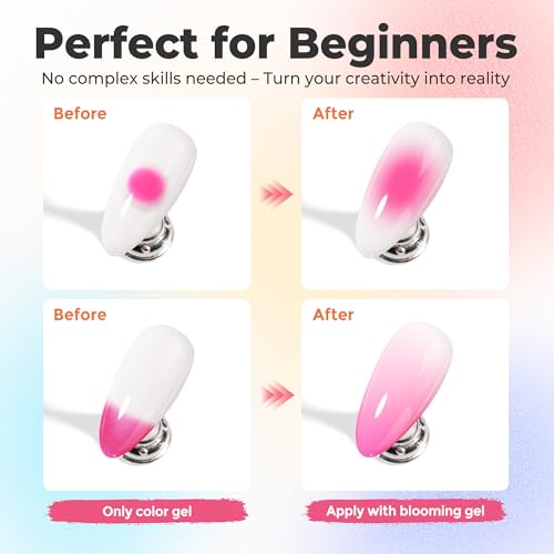 Image of UNA GELLA Blooming Gel Nail Polish 15ml Super Clear for Spreading Effect U V /LED Needed Nail Blooming Gel for Marble Natural Stone Floral Print Watercolor Effect Design Soak Off Home DIY Salon