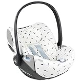 UKJE Housse de siège Auto, Compatible avec Cybex Cloud Z, Z2 & T i-Size, Housse de siège Enfant, Housse de siège bébé, Housse de Chaise Nouveau-né, Housse de Protection en Coton (Wit veertjes)