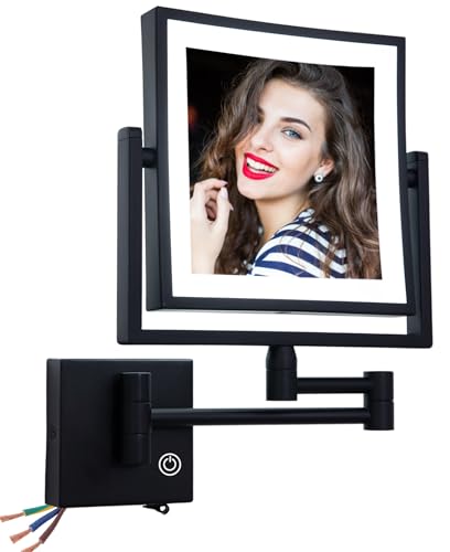Espejo de Maquillaje de Pared Cuadrado con Luz LED