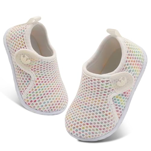 FEETCITY Baby Sneakers Boys Girls Slip On Shoes First Walking Crib Shoes Infant Barefoot Shoe