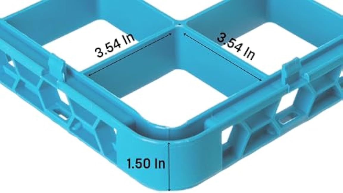 Carlisle FoodService Products RE2514 OptiClean 25 Compartment Divided Glass Rack Extender, 1.78, Blue