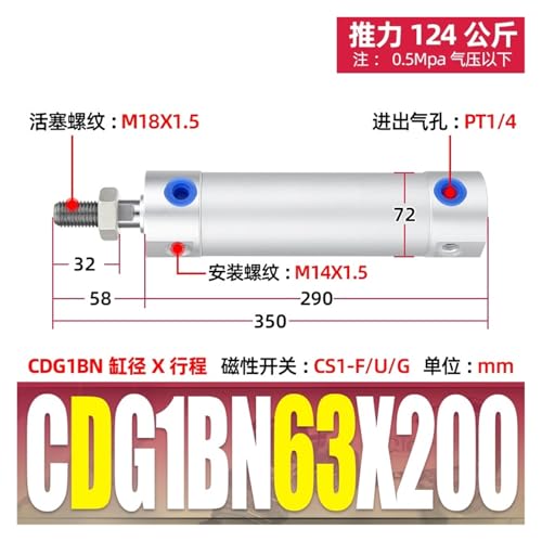Mini-cylindre robotisé CG1BN double effet vérin pneumatique compact 50mm