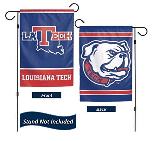 Louisiana Tech Bulldogs Garden Flag 12.5 x 18 Inch Double Sided College Yard Banner Flag Is Printed in the USA and Licensed by Wincraft