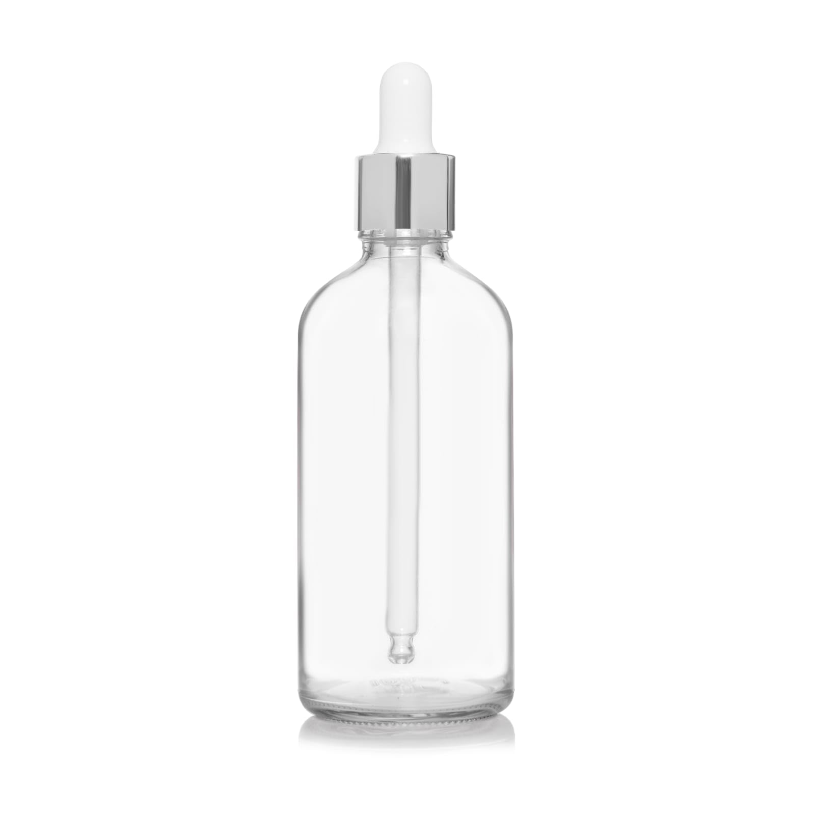 100ML Transparent Glass Dropper Bottle with Silver White Cap | Premium Empty Glass Serum Essential Oil | Hair Oil & Beauty Products-image-45