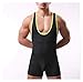 De Lucha del, Hombres Ropa Interior Transpirable Leotardo Body, patrón de Marca de Agua de Fitness Entrenamiento de Culturismo Wrestling Singlet (Color : Black, Size : XL)