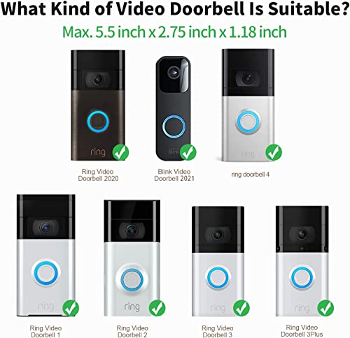 Image of COOLWUFAN Anti-Theft Video Doorbell Mount with 35-135 Adjustable Angle