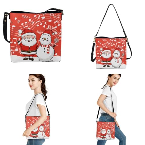 Image of HUGS IDEA Leather Purses and Handbag for Women Bucket Bag with Wrist Wallet 2 Packs