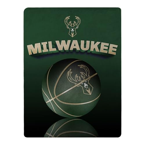 Northwest NBA Milwaukee Bucks Grids Super Plush Micro Raschel Throw, 46-inches x 60-inches, Team Colors