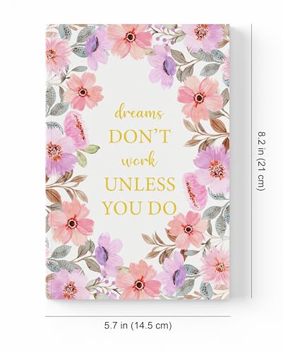 Image of AccuPrints A5 Premium Soft Bound Notebook Diary for Girls and Women (144 Ruled Pages with planner, 80 GSM) Parent (Dream Don't work Notebook)