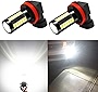 Alla Lighting H8 H11 LED Fog Light Bulbs or DRL 6000K Xenon White, H16 H11LL H8LL H1155 2800 Lumens Xtreme Super Bright 5730 33-SMD 12V Replacement for Cars, Trucks