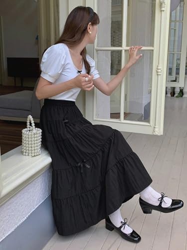 Beach Women's Women's Ruffle Hem Elegant A-Line Skirt4