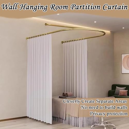 URUCHF Velvet Curtain for Beauty Salons, Spa Studios & Apartments - Wall-Mounted Room Divider with U-Shaped Rod & Ceiling Support (1pc, W 120CM) - Image 4