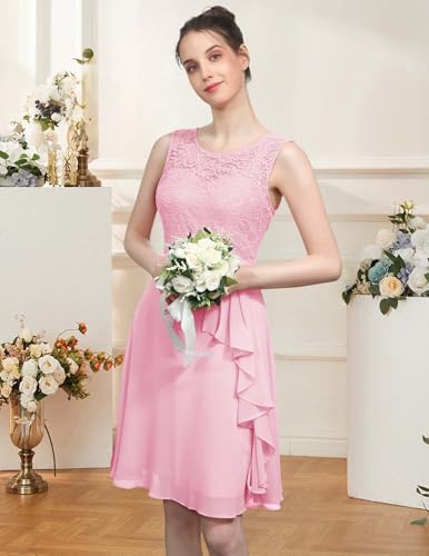 Image of BeryLove Womens Boat Neck A Line Sleeveless Lace Formal Homecoming Dress