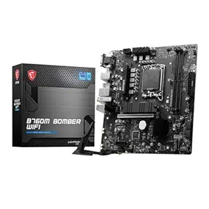 MSI B760M Bomber WiFi Motherboard, Micro-ATX - Supports 14th/13th/12th Gen Intel Core Processors, LGA 1700 - DDR5 Memory Boost 6400MHz/MAX, PCIe 4.0 x16 Slot, M.2 Gen4 Slot