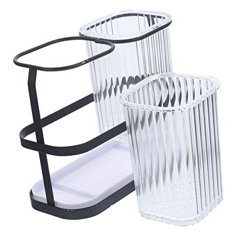 COLLBATH Wall Mount Cutlery Holder Stylish Utensil Organizer with Draining Design for Kitchen Counter Convenient Storage for Spoons Chopsticks Space Saving