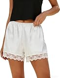 Micoson Womens Satin Silk Lace Shorts Y2k Low Waisted Micro Mini Bottoms Fashion Lounge Pj Shorts for Women