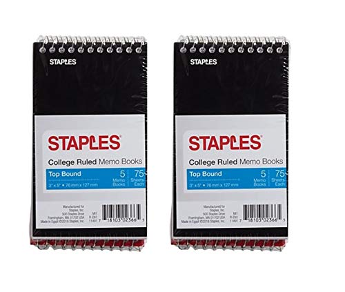 Carnet de notes Staples petit format quadrillé en lot de 10 blocs de bureau - 2