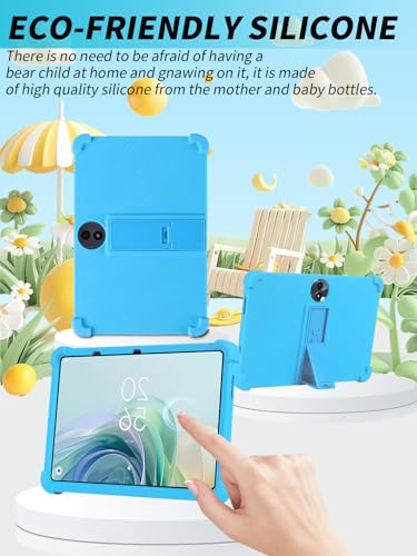 Coque en silicone premium pour TCL Tab 11 FE bleu avec support fixe