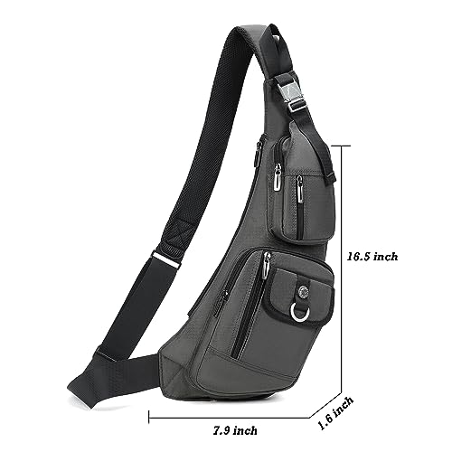 Image of NICGID Sling Bag Chest Shoulder Backpack Crossbody Bags Casual Daypack for Men Women (Grey-014)