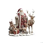 Xmas Ornaments Santa Claus and Reindeer Acrylic Tabletop Display Christmas Decoration Decoration for Stylish Indoor Winter Decor