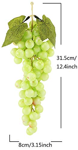 Image of Ulalaza 85Pcs Fake Large Round Green Grapes Artificial Fruits Model Lifelike Home House Kitchen Party Decoration Desk Ornament