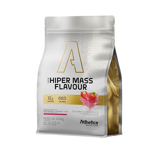 100% Hiper Mass Flavour 2,5Kg Morango, Atlhetica Nutrition