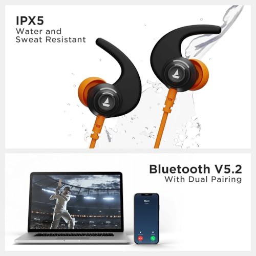 Image of boAt Rockerz 260 Wireless Neckband Earphones with 25 Hours Playtime, Beast Mode, ENx Tech for Clear Calls, ASAP Charge, 10mm Drivers, IPX5 Resistance & Bluetooth v5.2 (Fusion Black)