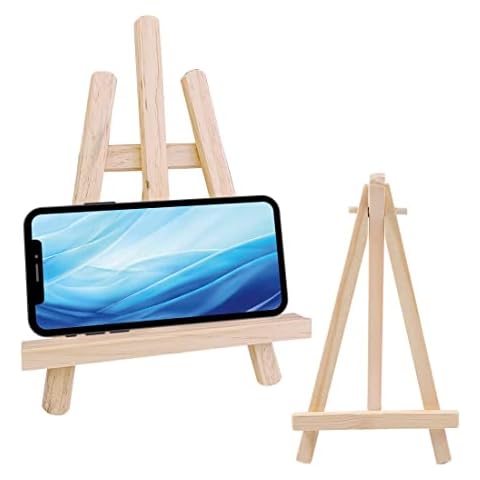 CWED 2 piezas Soporte Tablet y Móvil de Madera Plegable Cover
