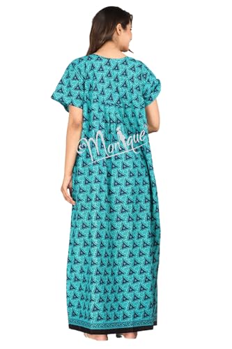 Image of Monique Brand 100% Pure Cotton Nighty for Woman | Floral Gown for Women Night Wear | Cotton Nighty for Women Stylish | Maxi for Women Cotton