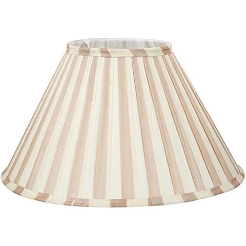 BETTER & BEST Pantalla de lámpara de Seda, Bicolor a Rayas Topo y Beige Cover