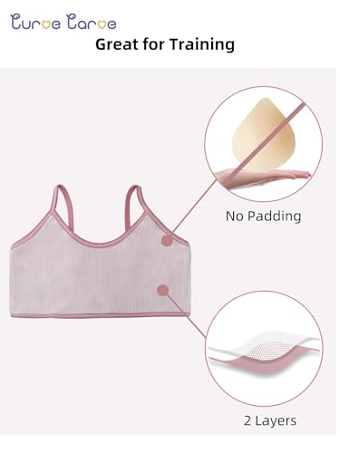 7 Packs Girls Bras Girls Sports Bra Girl Training Bra Seamless Crop Cami Comfort Preteen Bras 8-14 Years3