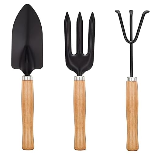 Garth Gardening Combo - Big Sized Hand Cultivator, Small Trowel, Garden Fork (Set of 3)