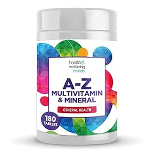 A-Z Multivitamin and Minerals 180 Tablets, Vitamins for Men’s and Women’s, 23 High Strength Vitamins and Minerals Including Iron, Zinc Vitamin C and More (180)