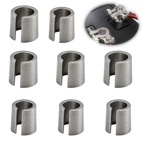 8 pièces Douilles adaptatrices de batterie auto, adaptateurs de borne, pour cosses de batterie et raccords de câble, adaptateurs conducteurs pour pôles plus...
