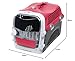 Catit Cabrio Carrier, Transportbox fuer Katzen, 51 x 33 x 35cm, rot/grau