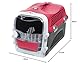 Catit Cabrio Carrier, Transportbox fuer Katzen, 51 x 33 x 35cm, rot/grau