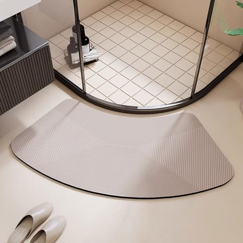 Alfombrilla de ducha de diatomita, de secado rápido, altamente absorbente y antideslizante, para baño, cocina, diseño ecológico, 60 x 120 cm para un uso seguro y cómodo