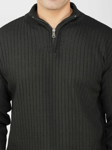 Image of LOQUE Men's Wool Blend Selection Sweater Half Zip High Neck Pullover Warm Casual Winter Wear for Office and Travel