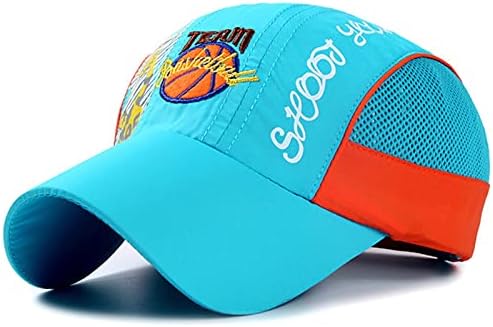 Baseball Cap Kids Summer Quick Dry Sun Visor Hat Girls Boys Breathable Mesh Outdoor Sports Cycling Wide Brim UPF50 Trucker Hat Adjustable Snapback Travel Beach Tennis Golf Hat Cap Age 5-14Y