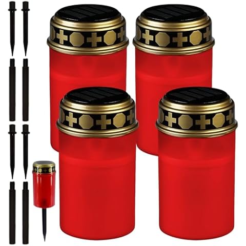 Vegena Solar LED Grave Candle Pack of 4 Cover